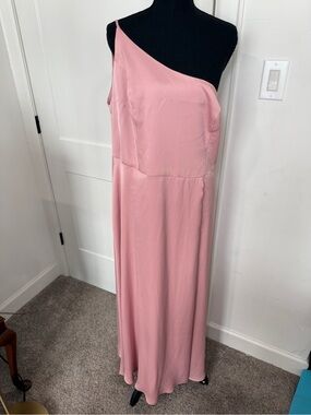 Celebrate DB Studio Pink Satin One-Shoulder Maxi Dress - Size 16 (EUC)